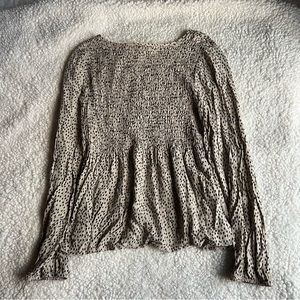 Urban Romantics Leopard Long Sleeve Blouse Size M